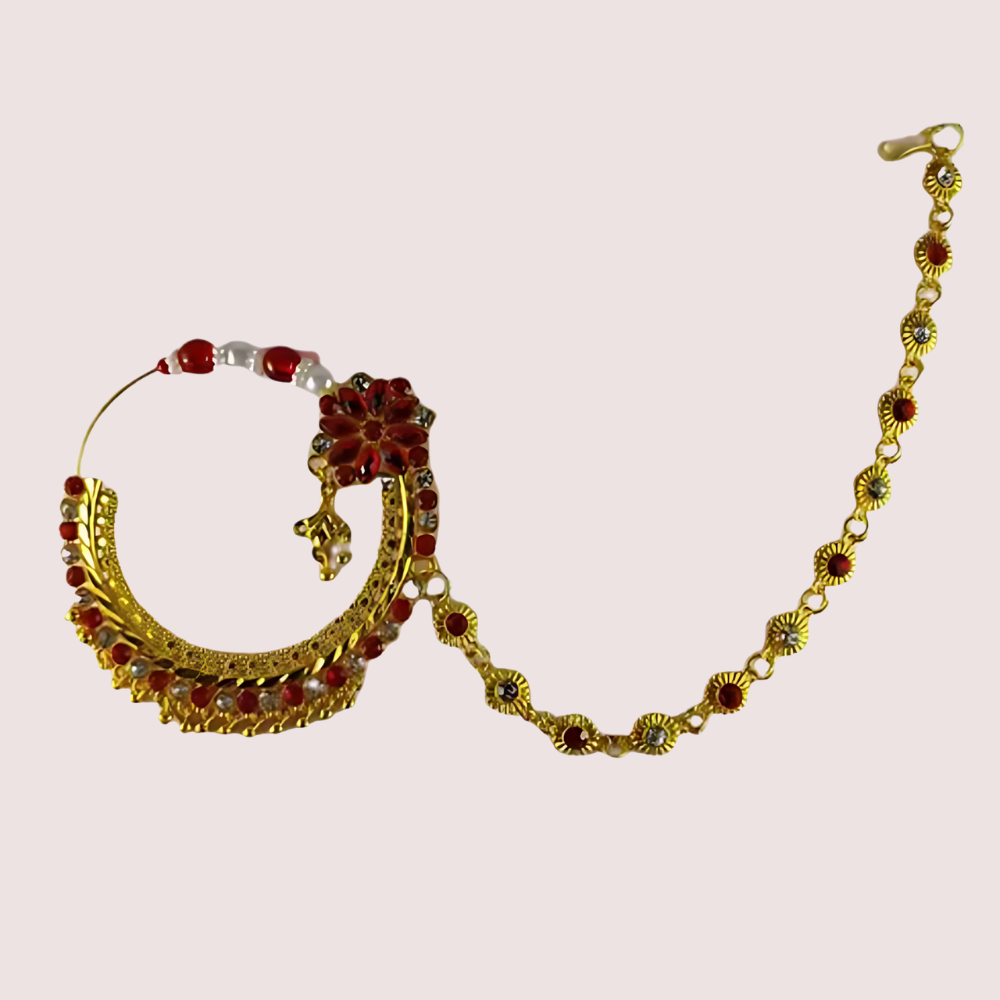 Luxurious Bridal Nose Ring with Elegant Pearls